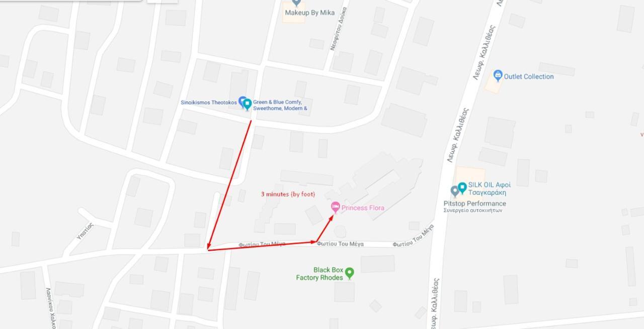 Apartament Blue - Comfy Center Rodos Asgourou Zewnętrze zdjęcie